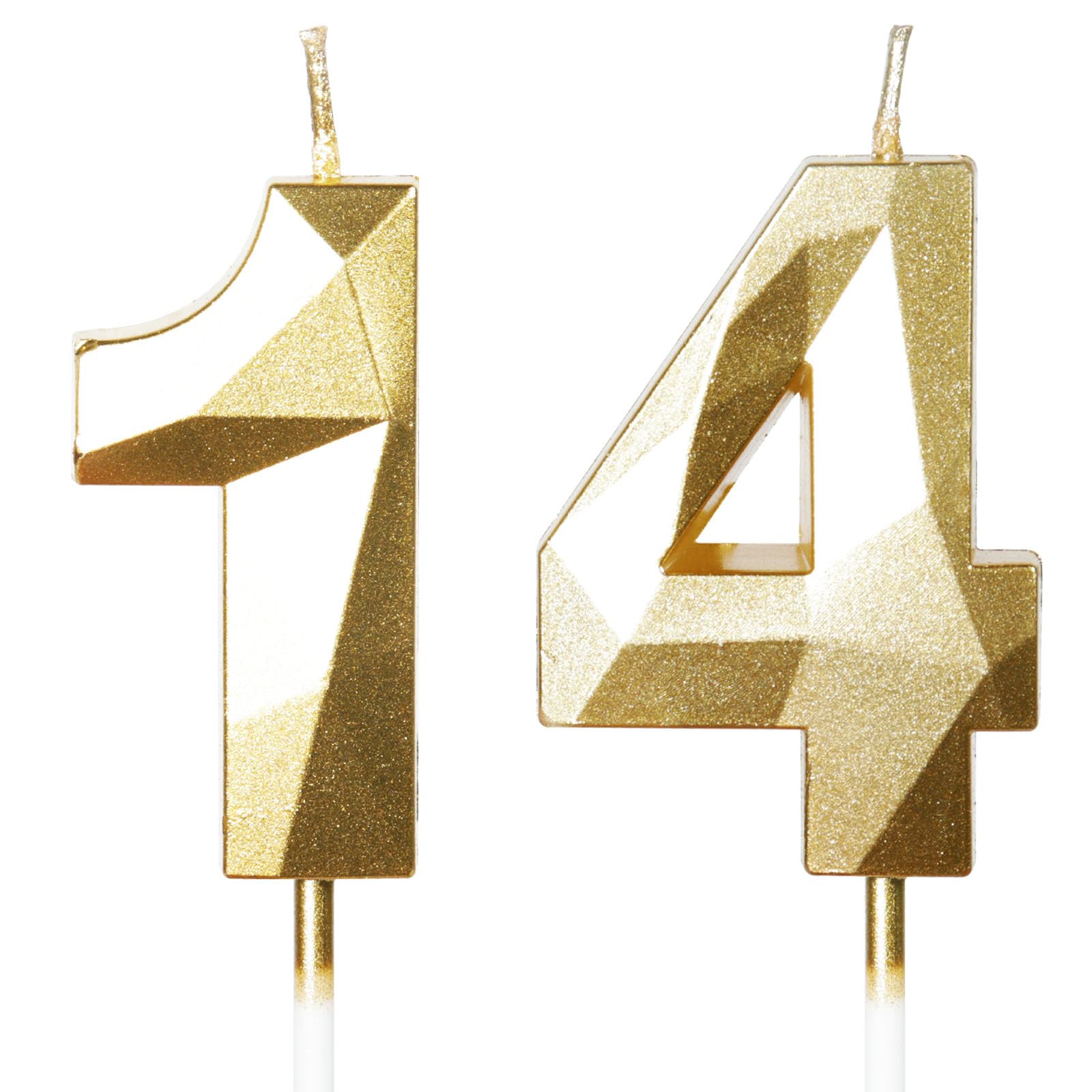 Yiran 50th Birthday Candles, Gold Number 50 Happy Birthday Candles, Cake Topper Decorations for Birthday Party, Wedding Anniversary Celebration Supply — view 120