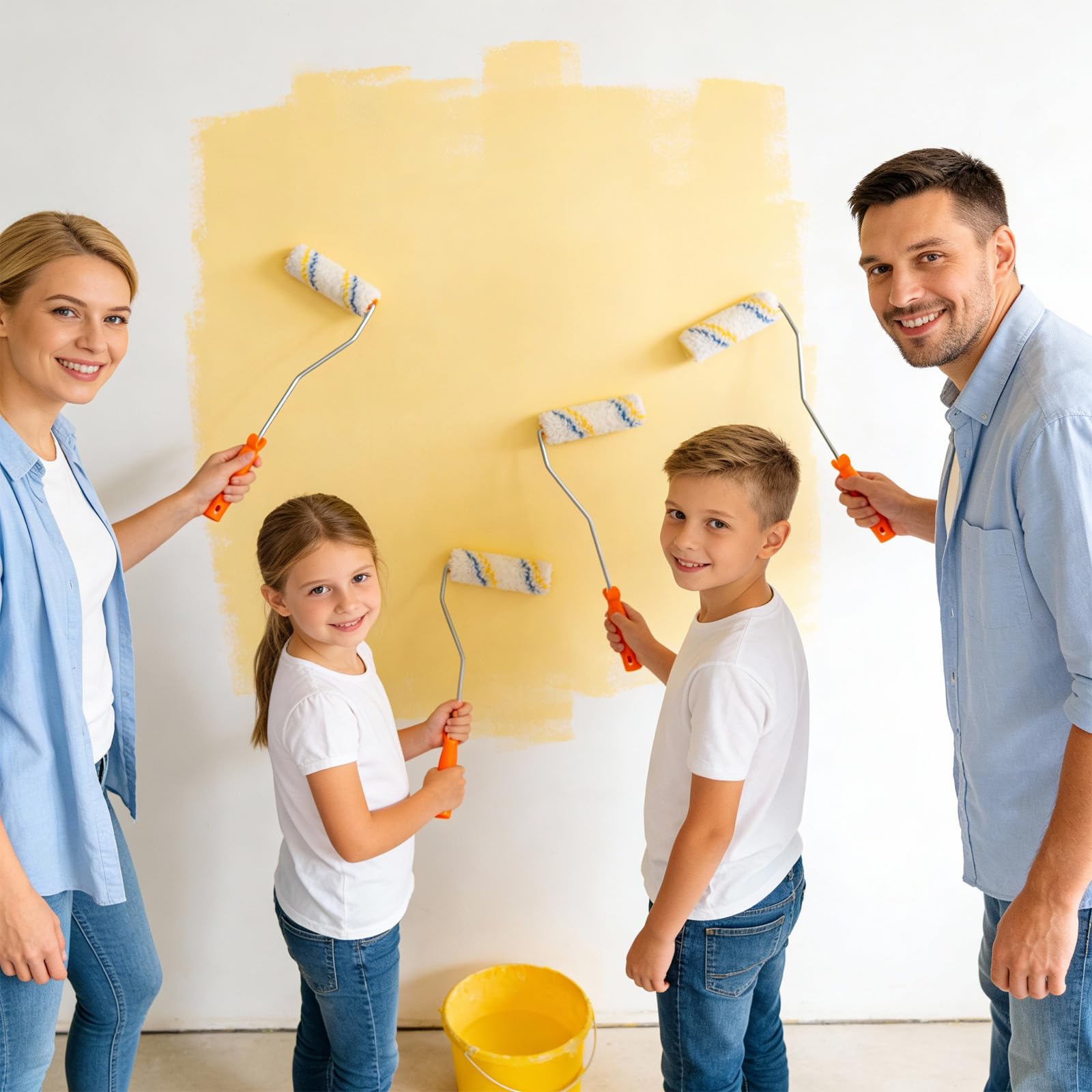 20 Pezzi 8CM Kit di Rulli per Pittura - Rullo Piccolo per Pittura con 2 Maniglie e 2 Pennelli, Rulli per Imbiancare per Verniciatura di Pareti, Soffitti e Porte
