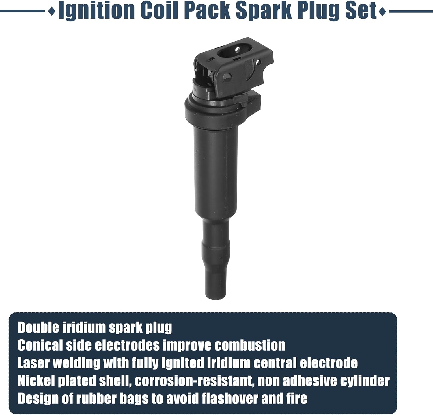 ACROPIX Automotive Replacement Ignition Coils Fit for BMW - Pack of 6 Black