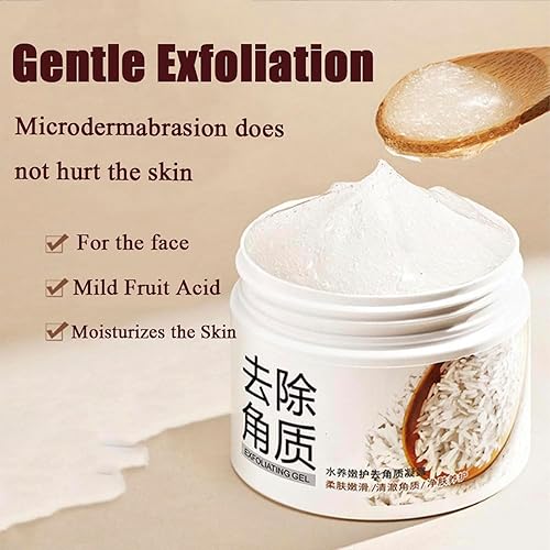 Miniatura 4 de Exfoliante De Arroz Para Aclarar La Piel, Extracto De Planta De Arroz Gel Exfoliante, Exfoliante De Arroz Para La Cara, Exfoliante De Arroz