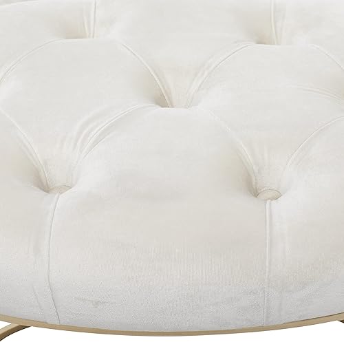 Miniatura 5 de Deco 79 Banco de metal con asiento de terciopelo, 24 x 17 x 19 pulgadas, dorado