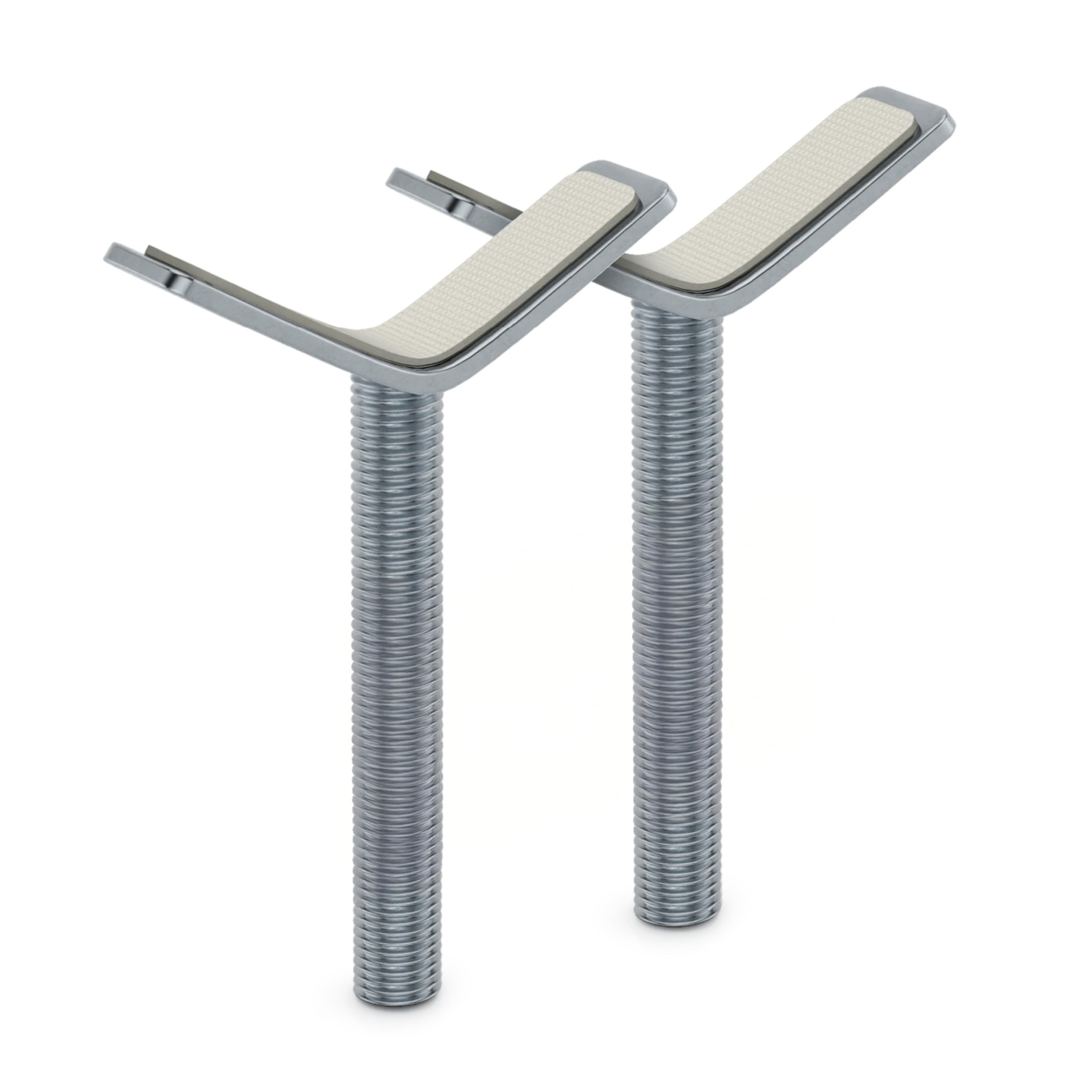 BOMI Y-Adapter 2er Set Silber I Metall Spindel für Türschutzgitter und Treppengitter I M10 Gewinde, geeignet für Geländer bis 60 mm I Anti-Rutsch Funktion | Zubehör für Kinderschutzgitter ohne Bohren