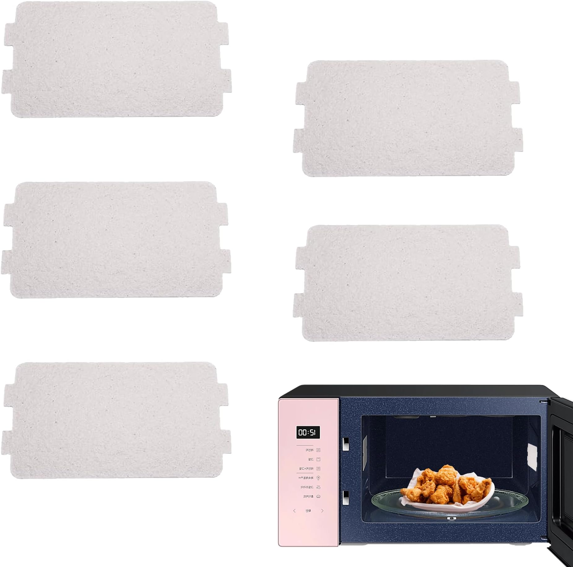 5 PCS High Temperature Resistant Microwave Oven Guards Replacement Oven Protector Sheet for Microwave Insulation Flame Retardant Waveguide Sheet Mica for Home Kitchen 4.5 * 2.6inch