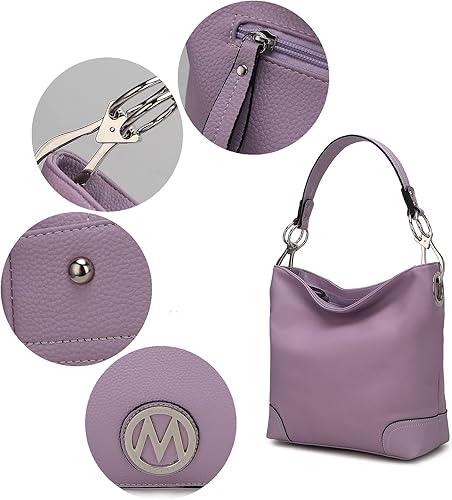Vista 7 de MKF Collection Mia K - Bolso Hobo para mujer, de piel vegana, bolso de hombro holgado, bolso con asa superior