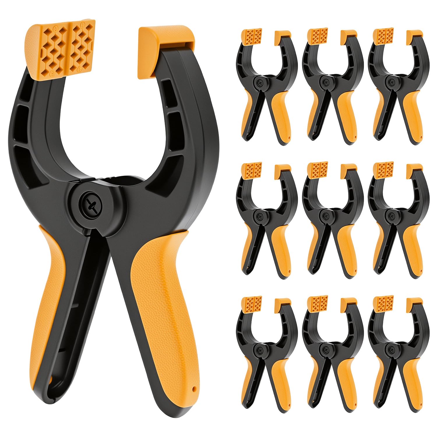 QWORK®® Lot de 8 Grandes Pince a Ressort 17CM, Envergure 70 mm, Force de Serrage 13 kg - Serre-Joints en Nylon Incassable
