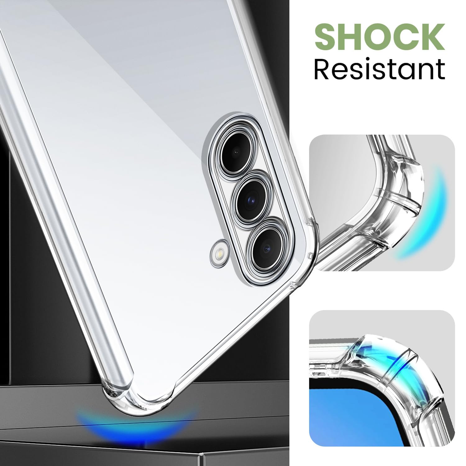 New&Teck Etui do Samsung Galaxy A56 5G + 2 szkło hartowane ochraniacz ekranu, elastyczne etui z TPU, zderzak ze wzmocnionymi narożnikami