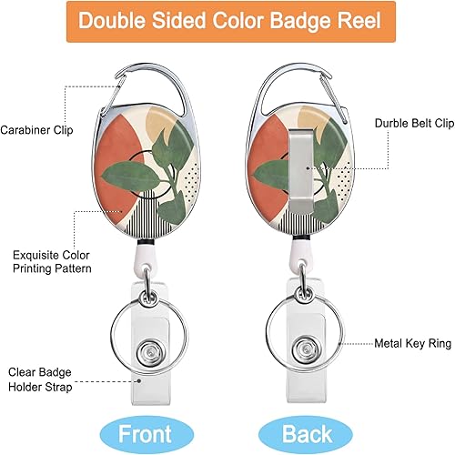 Vista 74 de Carrete retráctil para tarjetas de identificación con llavero retráctil para llaves, lindo nombre, carretes decorativos de tarjetas de Pretty