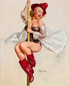 المغناطيس Elvgren مثير شقراء Pin-Up Girl Fire Belle Fireman Magnet الفينيل ورقة المغناطيسية للخزائن ، السيارات ، لافتات ، ثلاجة 5 & quot;