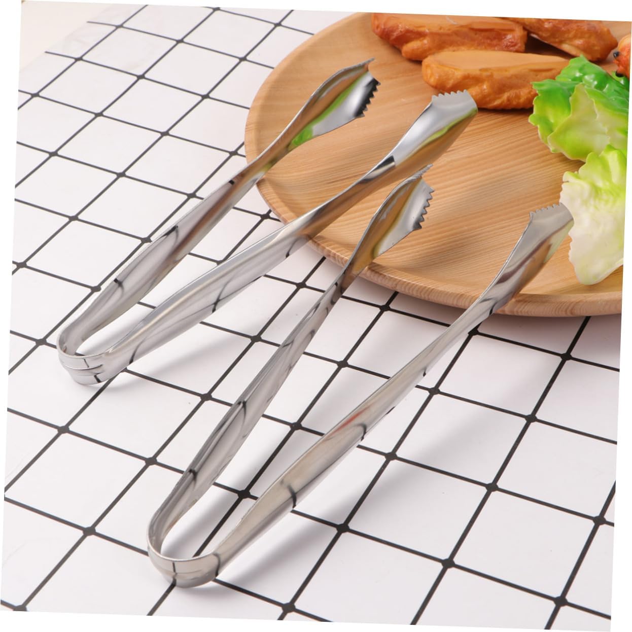 Luxshiny 2Pcs Stainless Steel Ice Cube Clip Sugar Tongs Food Serving Tool for Tea Parties Home Gatherings and Cafes for Ice Sugar Cubes and More