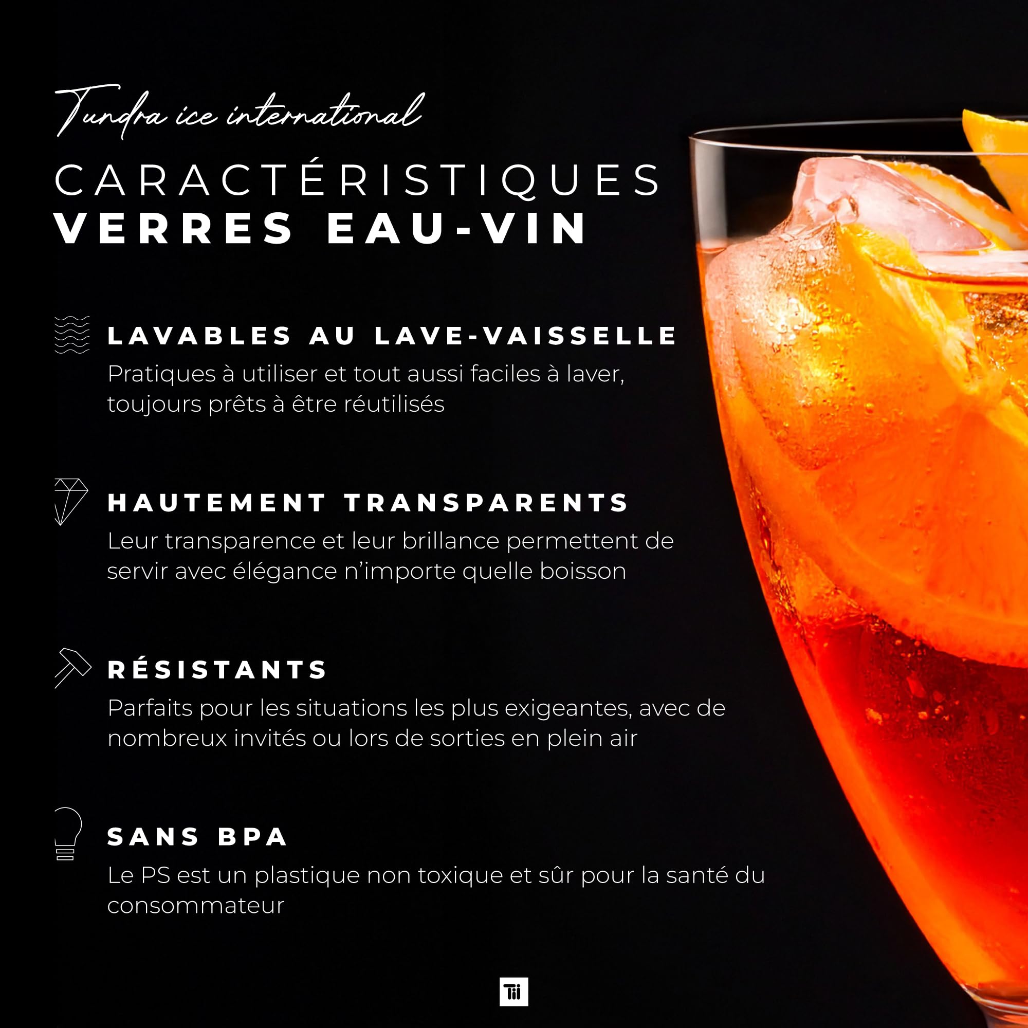 TUNDRA - Lot de 60 Verres à VIN, à CHAMPAGNE à EAU "UTILISER & RÉ-UTILISER LÉGER" 140 ml., Gobelet PLASTIQUE REUTILISABLE RECYCLABLE, Transparents, BPA-Free, Verre a Pied Plastique Incassables