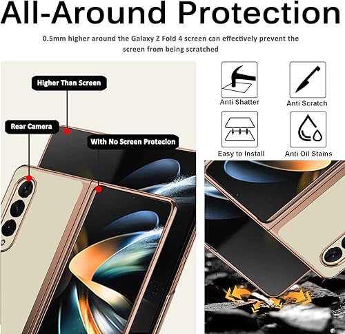 Miniatura 4 de Miimall Funda protectora para Samsung Galaxy Z Fold 4 de policarbonato a prueba de golpes, antiarañazos, delgada, dura, de policarbonato, para