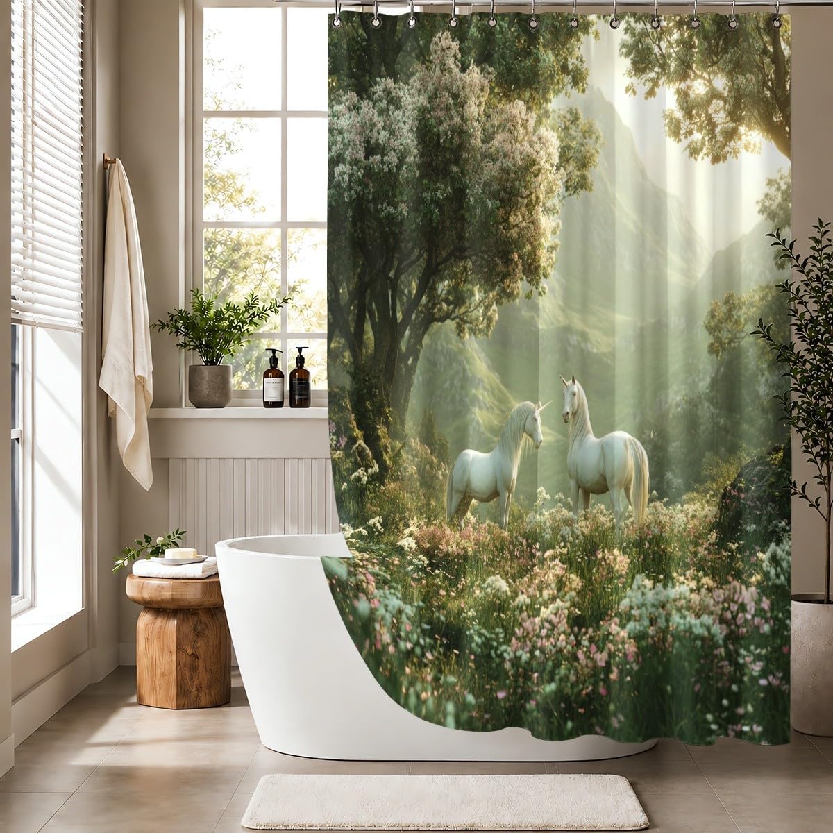 Verde Tenda per Doccia 240x200 cm Impermeabile Antimuffa Poliestere