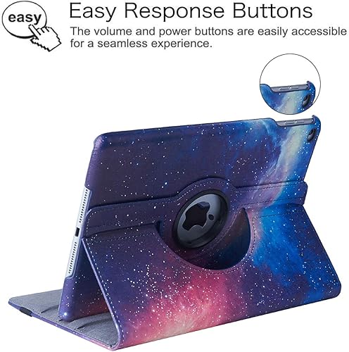 Miniatura 8 de Funda para iPad de 9.7 pulgadas 2018 2017iPad Air 2  Funda protectora con soporte giratorio de 360 grados, funda protectora inteligente con apagado