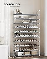 Vista 2 de Songmics ULSR10G organizador de 10 estantes para zapatos, 50 pares, tela no tejida, gabinete organizador en torre