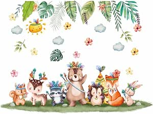 DRWSSR Removable Wall Decals – Cute Watercolor Animals & Plants Stickers For Nursery, Bedroom, Living Room - View #2