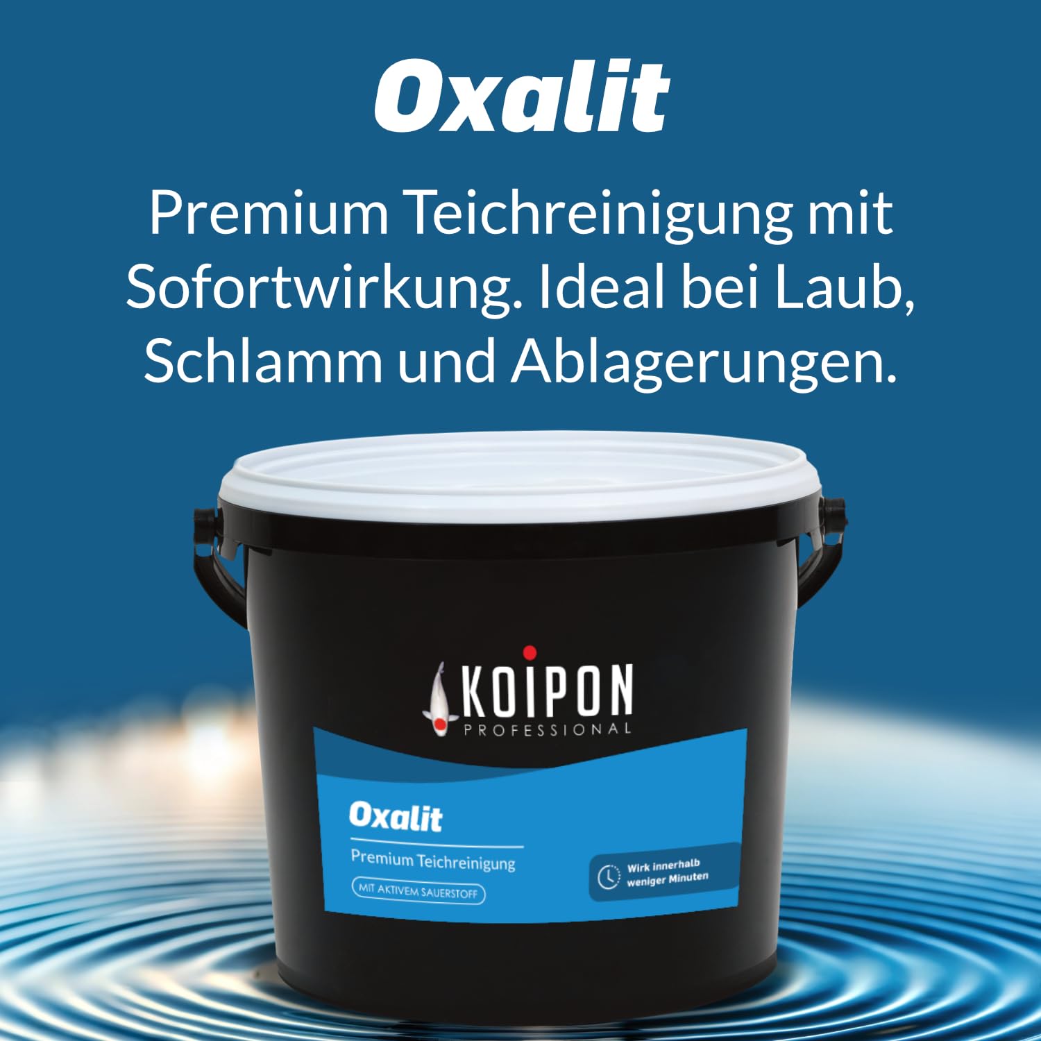 KOIPON Oxalit 1 kg Teichschlammentferner zur Teich Reinigung von Laub, Teich Schlamm und Ablagerungen wirkt innerhalb weniger Minuten mit Sauerstoff
