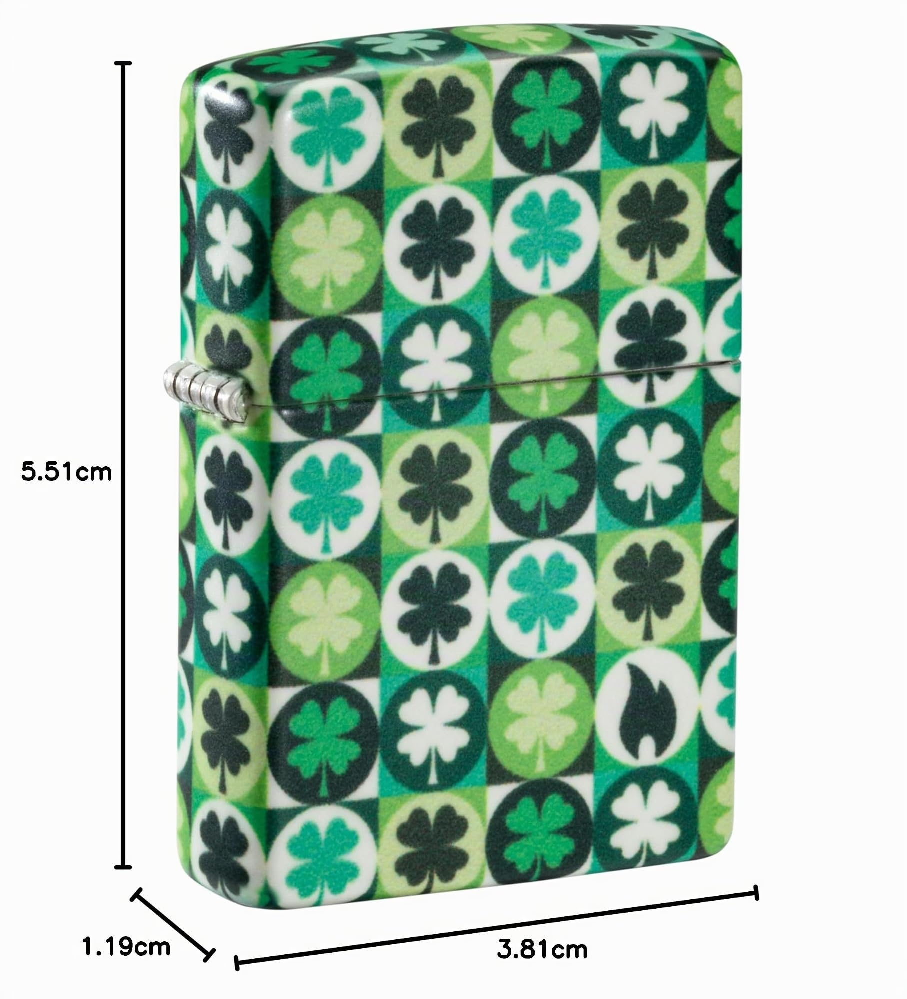 Zippo Briquet Tempête - Modèle Clover avec Trèfles - Vert 540 Color, Lueur dans Le Noir - Rechargeable - Réutilisable - Design Coupe-Vent - Coffret Cadeau - Fabriqué aux États-Unis