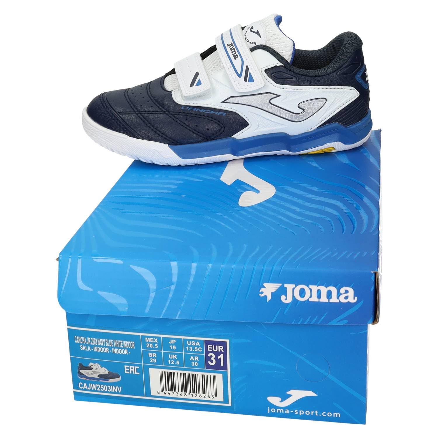 Joma CAJW2506INV Zapatillas Deportivas niño Joma cancha Indoor Rojo Blanco Antideslizantes Hechas en España NIÑO Zapatillas