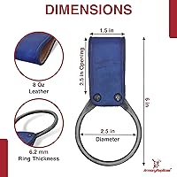 Vista 1 de Armory Replicas - Soporte de hacha de batalla vikingo medieval forjado a mano - Funda de cinturón de arma de cuero bovino funcional para disfraz