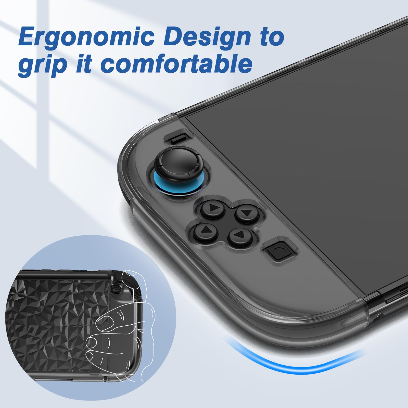HEYSTOP [120 Pezzi] Cover per Nintendo Switch 2 Dockable PC Custodia Protettiva Trasparente con Pellicola Temperata e Impugnature per i Pollici per Nintendo Switch 2 Accessori per Controller