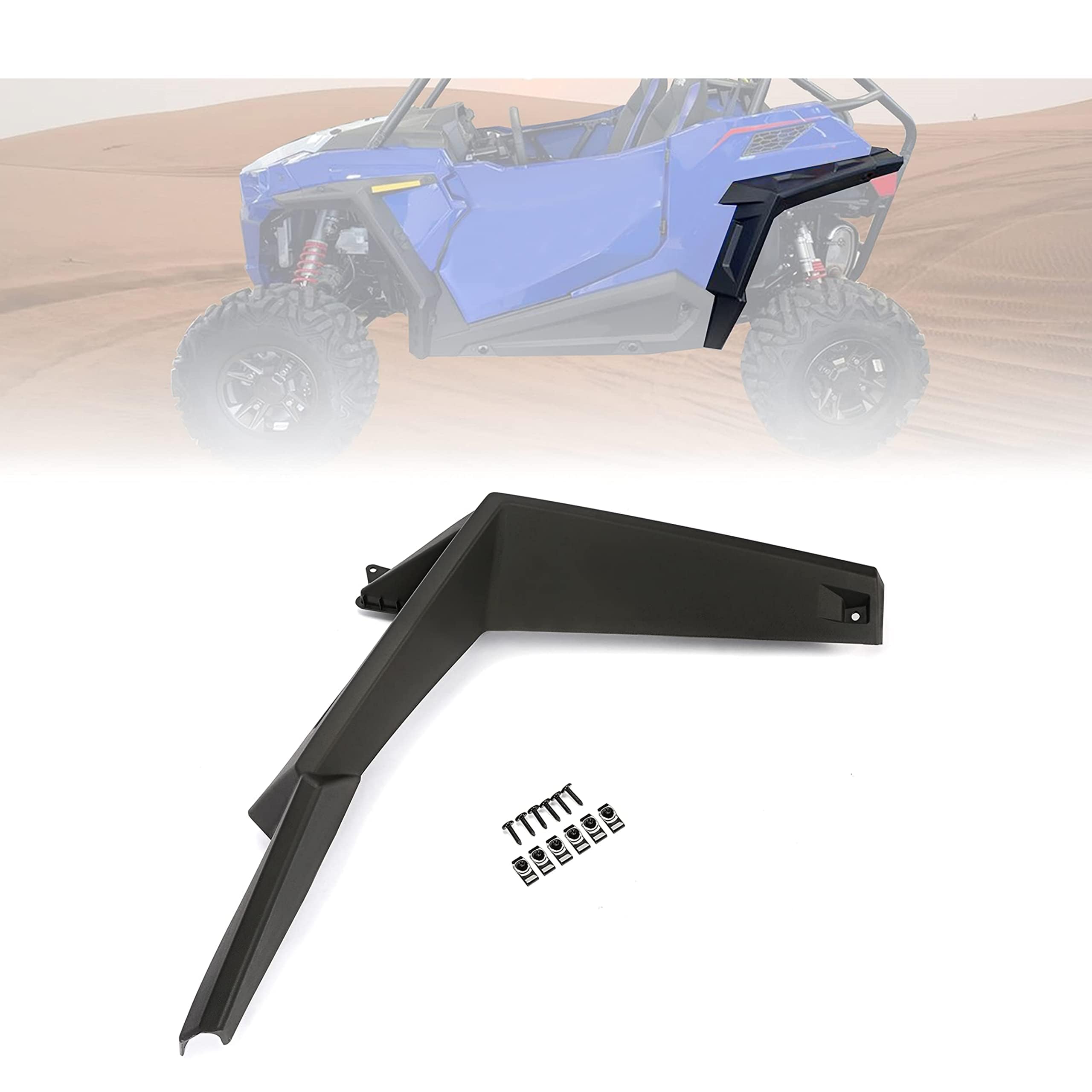 KUAFU Fender Flare Splash Guard Compatible with 2014-2024 Polaris RZR Trail 900 EPS UTV Mud Guards Mud Flap Splash Guards Shield Black Replace for