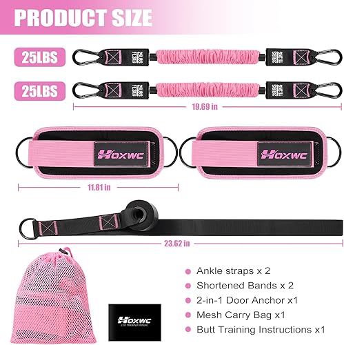 Miniatura 7 de Ankle Resistance Bands with Cuffs, Resistance Bands for Working Out, Resistance Bands for Leg, Booty Workout Equipment for Kickbacks Hip Fitness