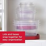 Rubbermaid Vented Lys BPA Contenants de stockage d'aliments en plastique libre, ensemble de 21 (42 Total des pièces), Racer Red & Empilable