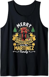 Martinez Family Christmas Costume Group Matching Xmas Party Tank Top