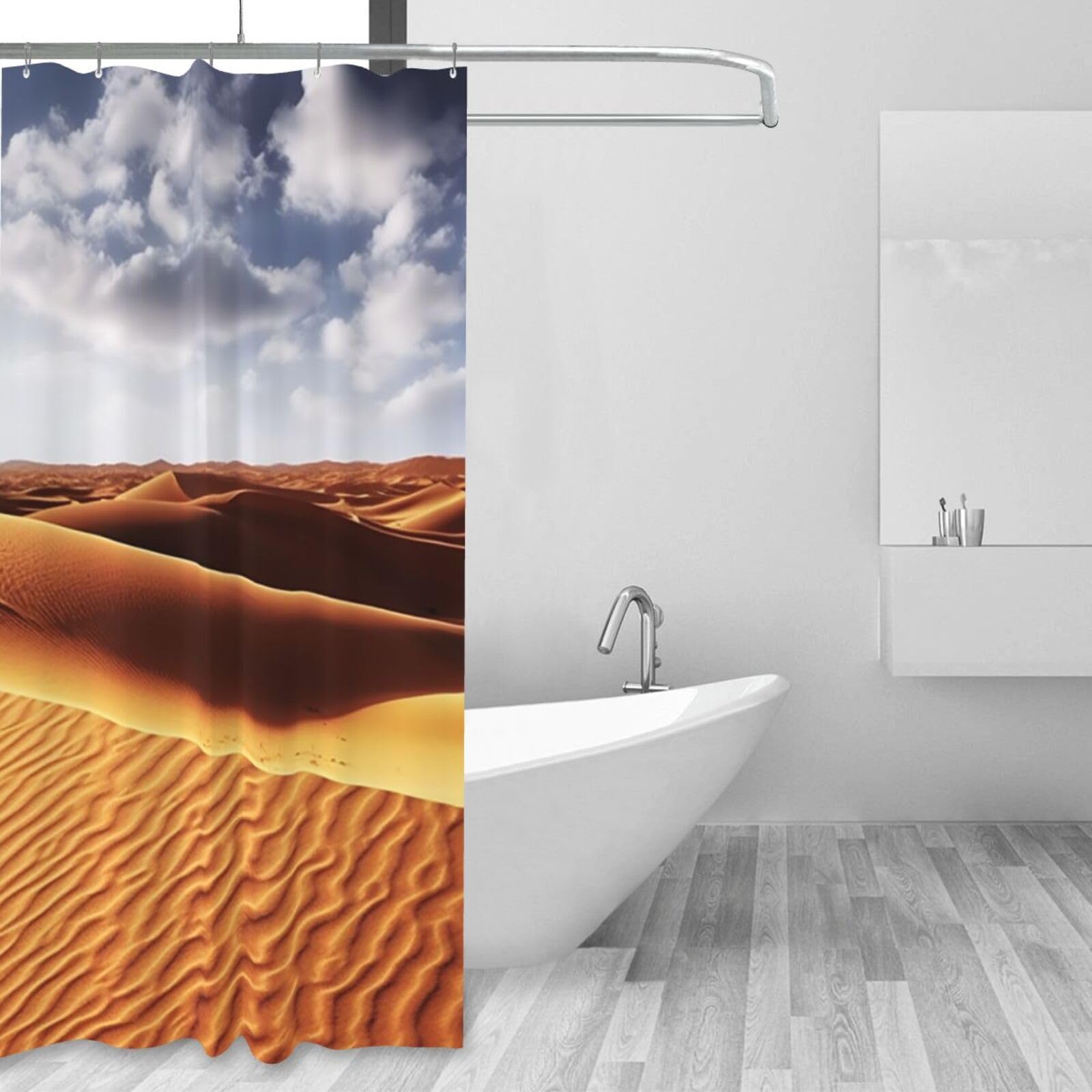 WSOIHFEC Shower Curtain Waterproof Fabric Shower Curtain Set Shower Curtain for Bathroom with 12 Hooks Desert Bathroom Curtain Bathroom Decor Shower Liner for Bathtub Bath 60x72In