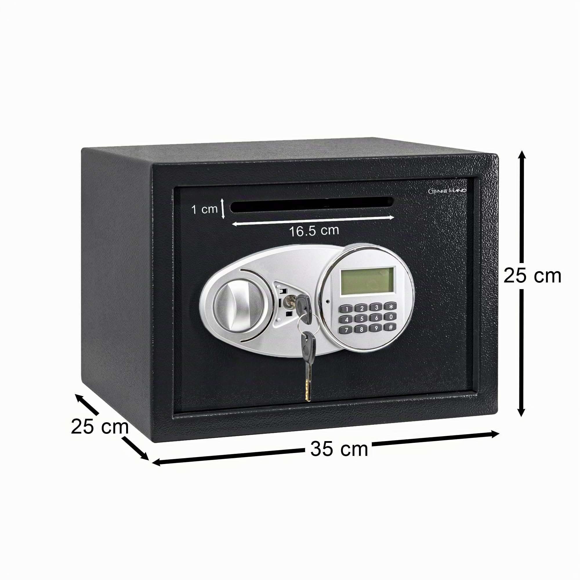 Genie Hand – Elektronischer Tresor Safe mit Einwurfschlitz – B-Schloss – Anti-Bounce-Technologie (mittel)