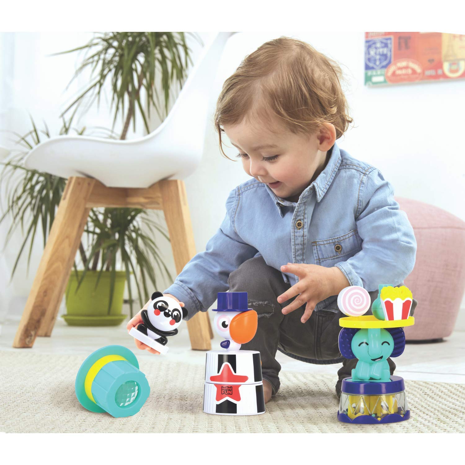 Infini Fun – Acrobates Sensoriels – 10 Pièces, 15 Activités – Empilage Et Tri – Kaléidoscope – Dès 1 An