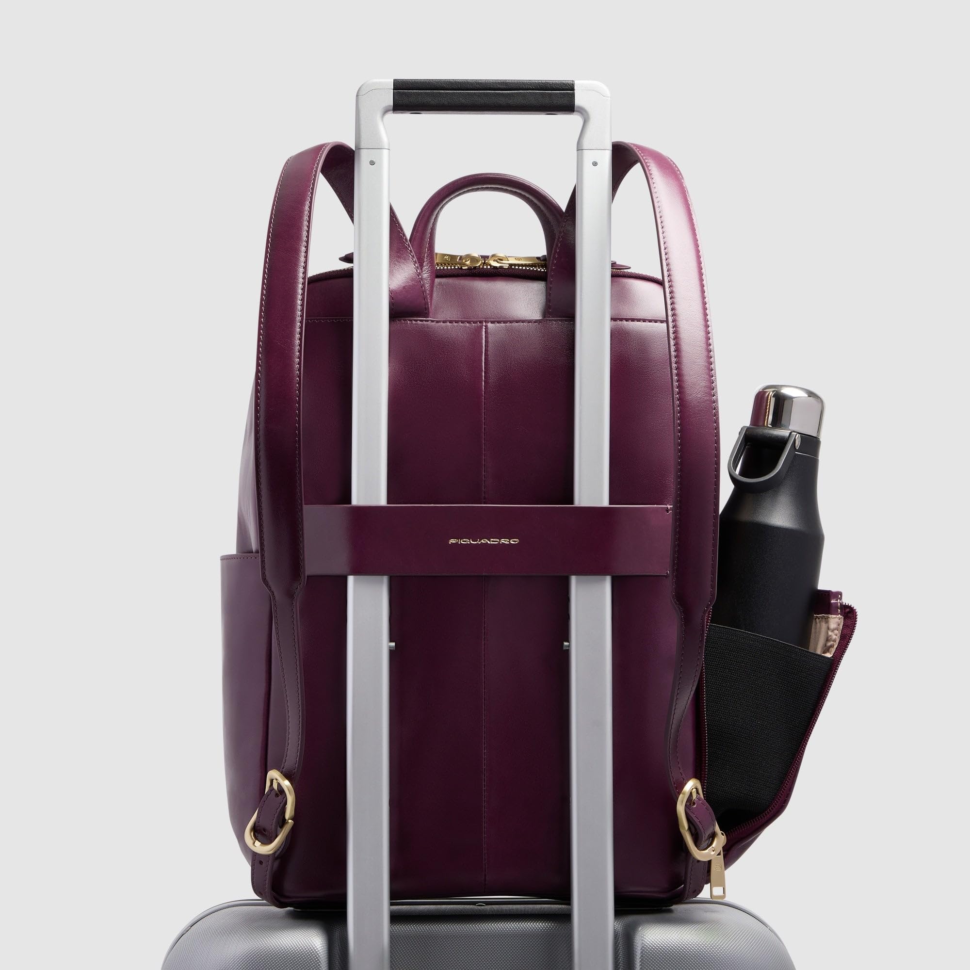 PIQUADRO - Zaino in Pelle Porta PC 14" - Uomo - Bordeaux