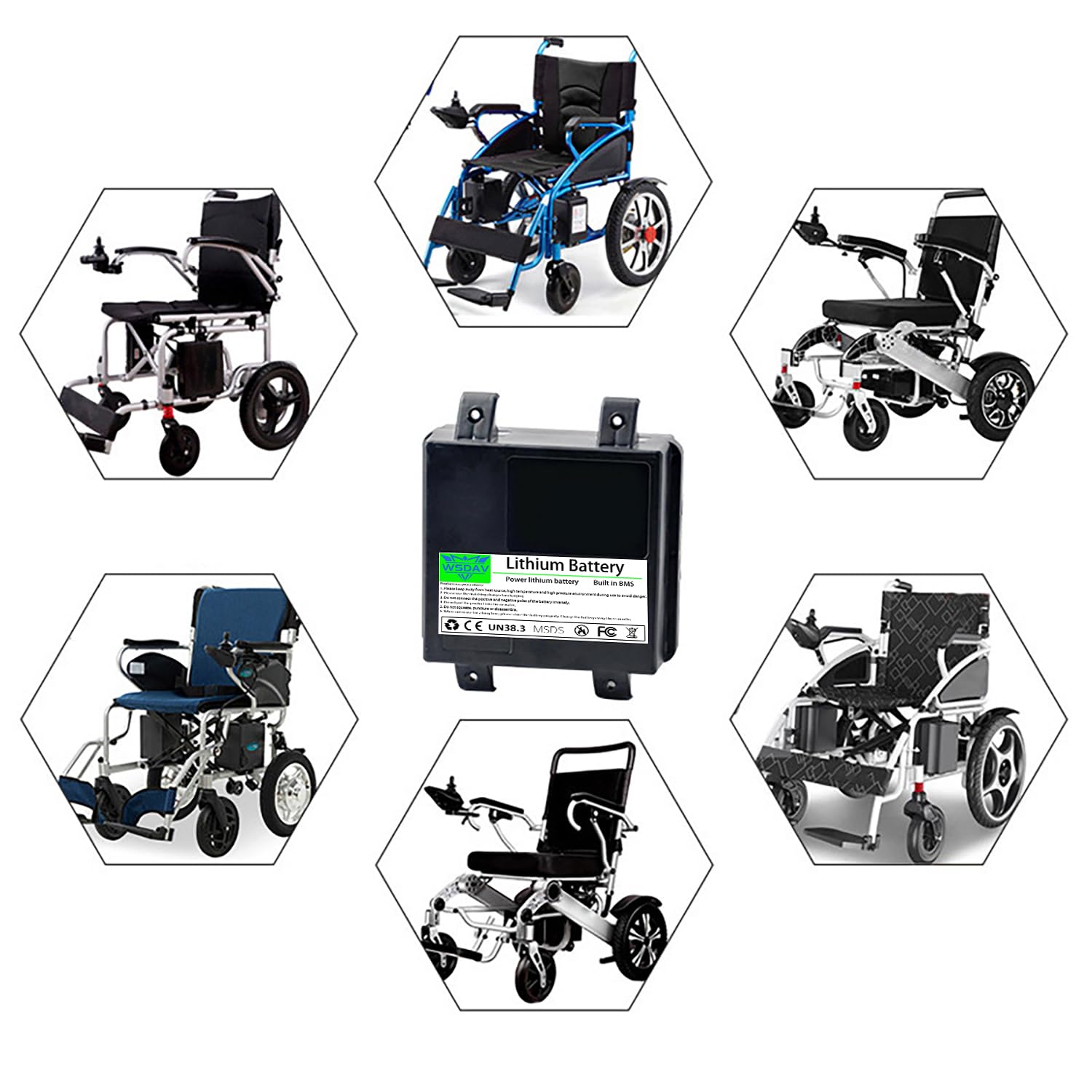 Batterie au Lithium 24 V pour Fauteuil Roulant Pliable