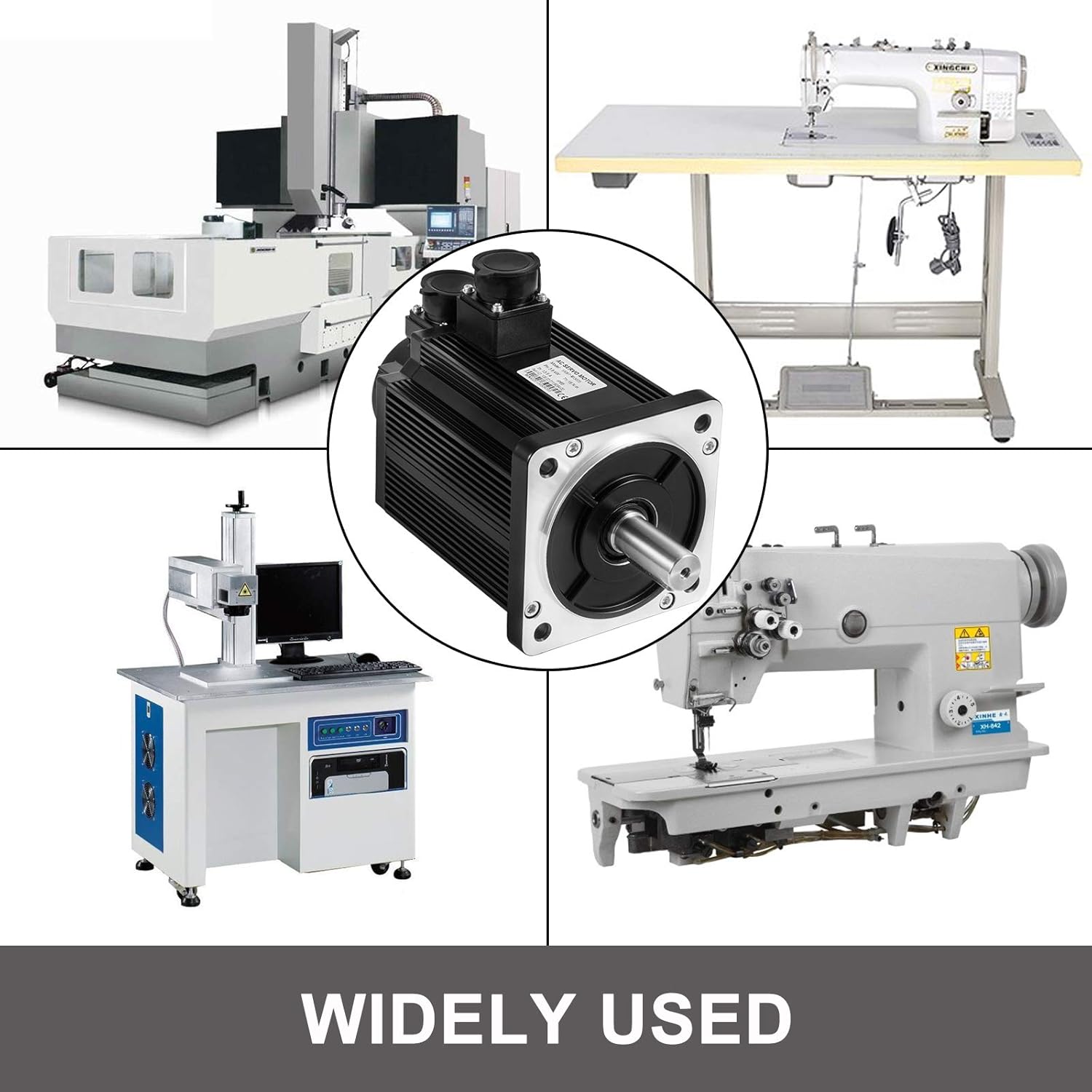 Mophorn Servo Motor, AC 130ST-M15025 Servo Motor 3.8KW 15N.m 2500rpm Pro Servo Motor with KRS Servo Motor Drive Control CNC Machine Cutting Engraving Packaging in Automatic Control Field, 220V