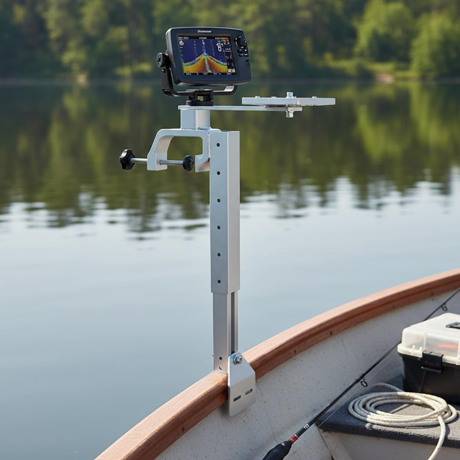Uchwyt do Echosondy 360-Stopniowy Obrotowy Teleskopowy System Do Outdooru | Kajakowy Mocownik Torowy do Użytku na Łodziach Morskich, w Wędkarstwie i Wędkowaniu, na Konsolach, Pokładach i na