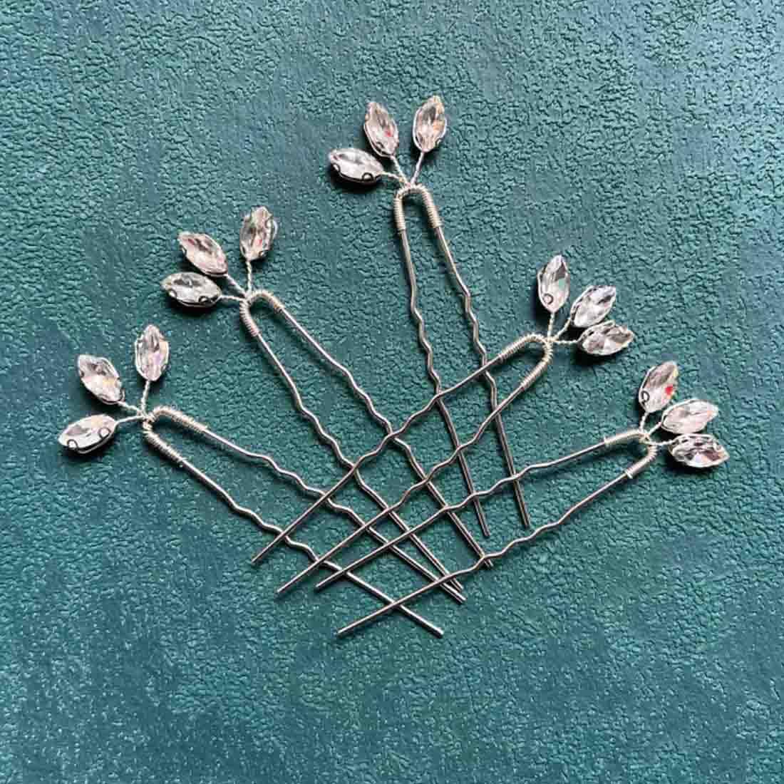 Prosy Bride Wedding Hair Pins Gold Bridal Crystal Hair Clips Rhinestones Headpieces for Women and Girls (Pack of 5) - Image 4
