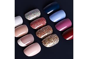 288pcs Short Round Glossy Glue-on Fake Nail Tips