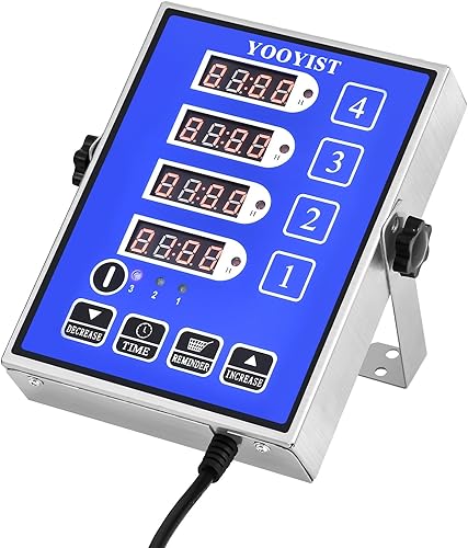 Miniatura 3 de Temporizadores de cocina comerciales de 4 canales, temporizador digital para restaurante, profesional, multicálculo, resistente, acero inoxidable,