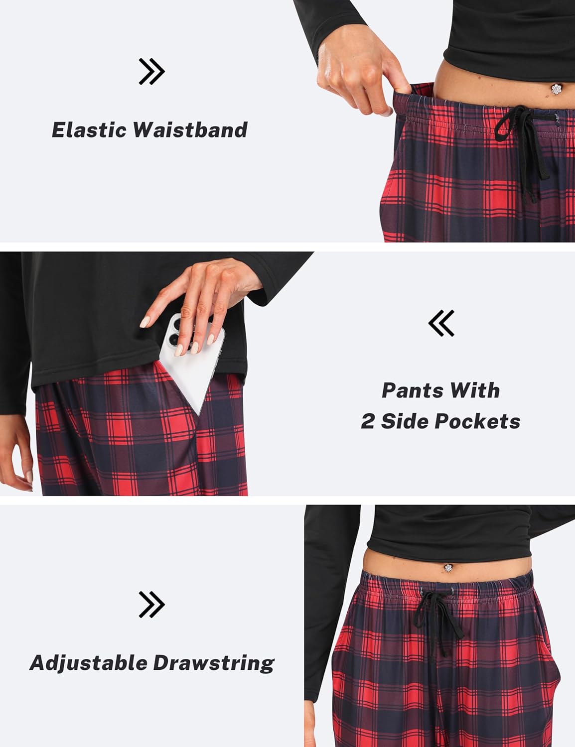 MoFiz Women's Pajama sets Long Sleeve Sleepwear Soft Christmas Pajamas 2 Piece Loungewear Warm Pjs Sets for Winter Holiday - Image 7