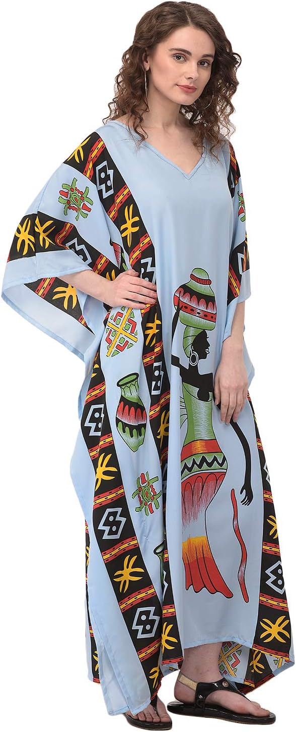 Oussum Plus Size Kaftan Dresses for Women, Polyester Summer Caftan Cover Up Maxi Beach Dress, 1X–3X - Image 3