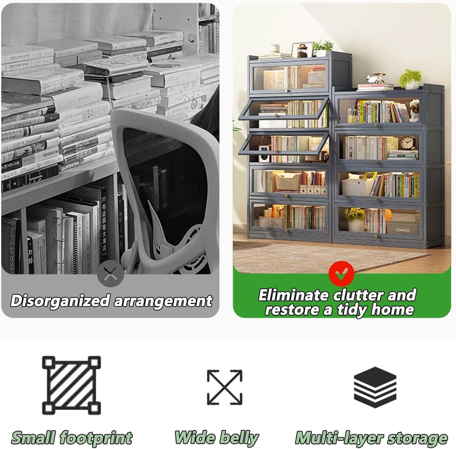 Display Cabinet Toys Display Shelf，Display Cabinet for Collectibles/Display Cabinets, Freestanding Floor Cabinet, Display Case for Collectables, Bathroom Kitchen Living Room Display Organize