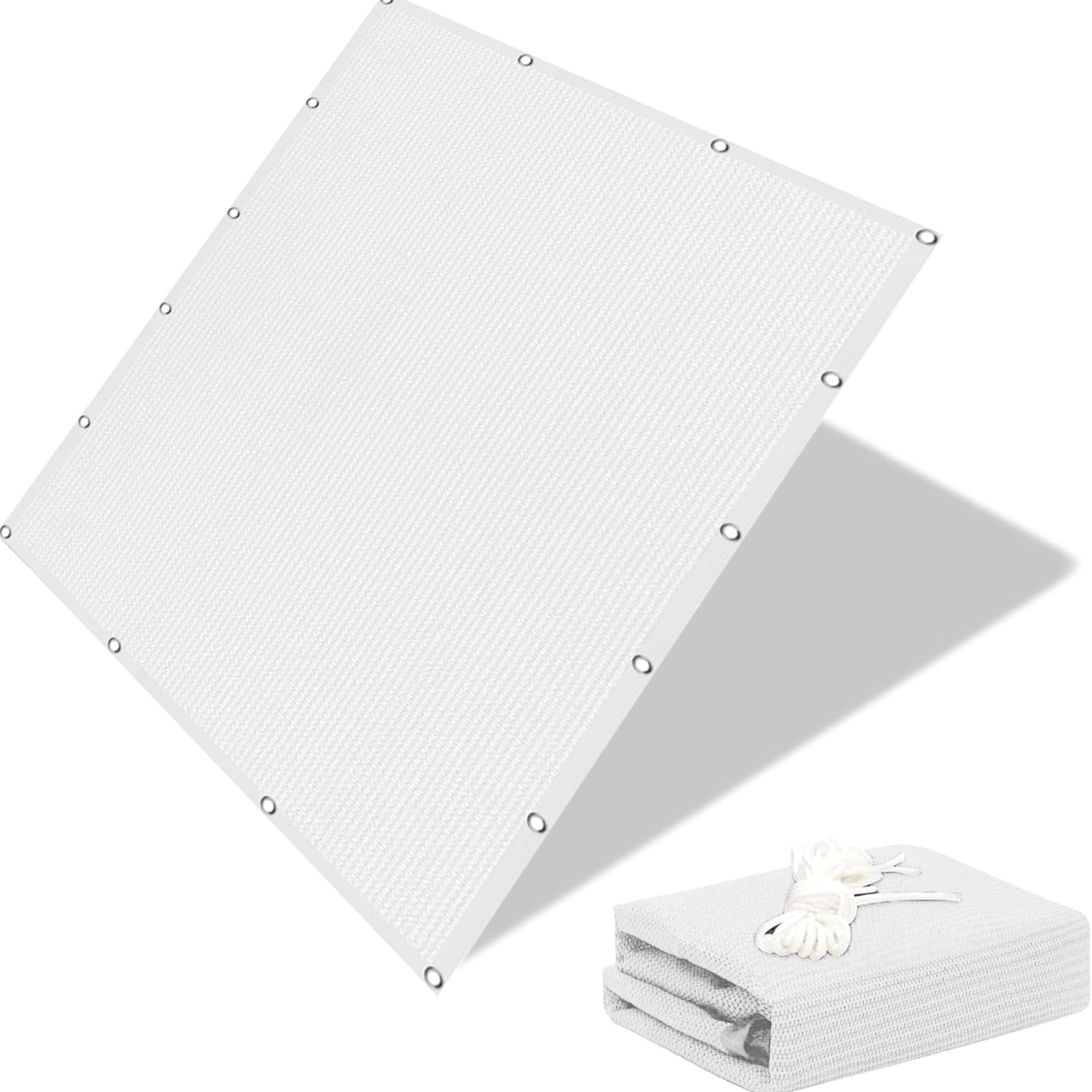 Toile ombrage exterieur anti-UV 98% et maillage respirant blanc pour plein air
