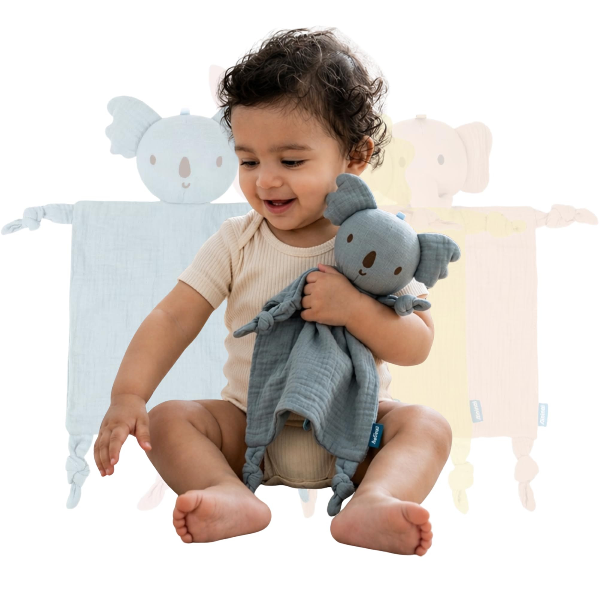 D’bebé Muslin Snuggle Toy Collection – Ultra-Soft Organic Cotton Muslin Toy, Breathable & Gentle, Perfect Gender-Neutral Gift for Newborn Boys & Girls (Koala)-image-40