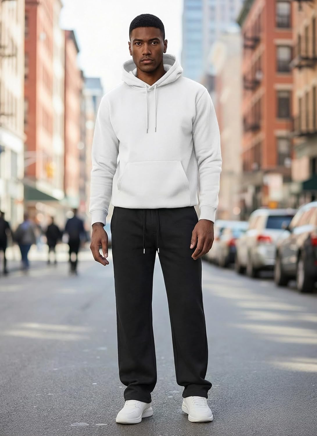 Men's Baggy Sweatpants Wide Leg Lounge Drawstring Open Bottom Sweat Pants with Pockets - Image 6