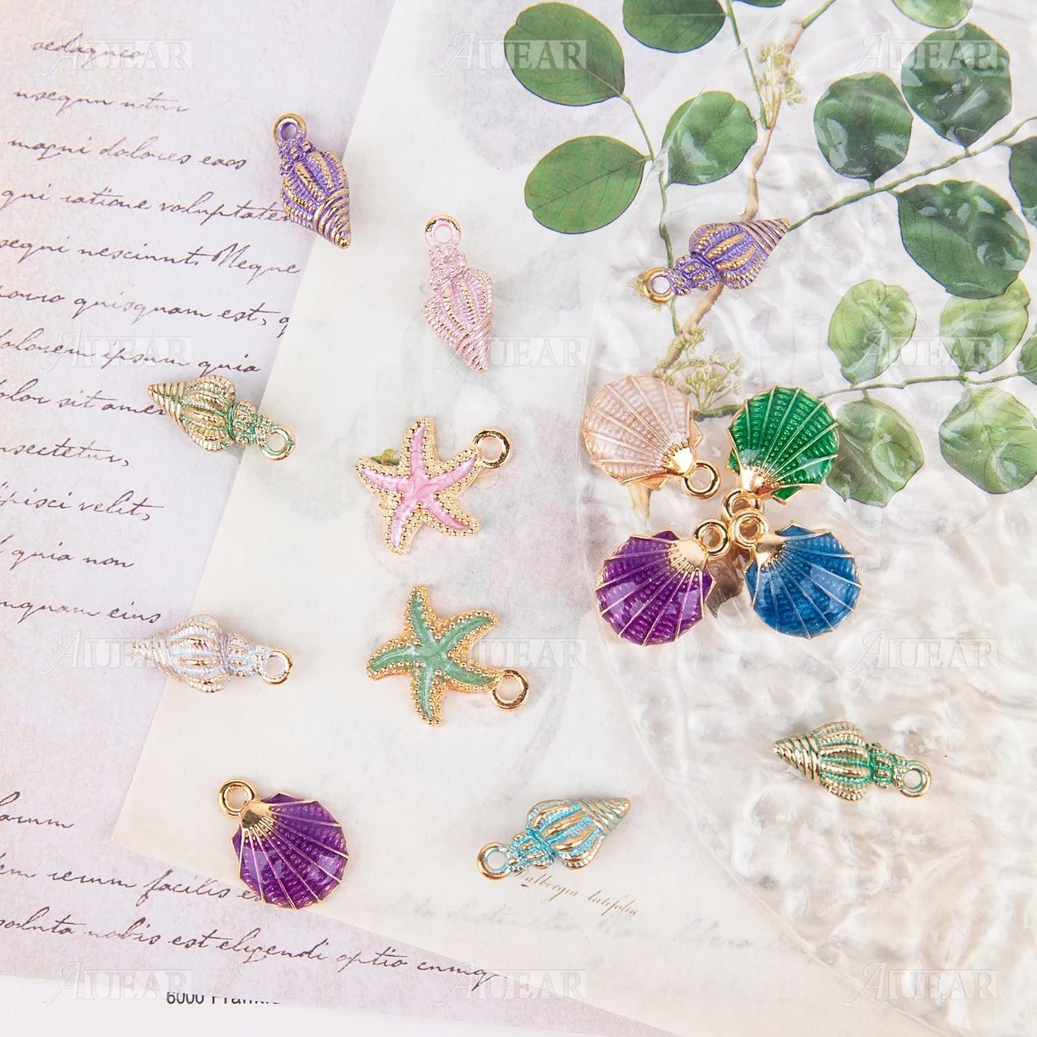 AUEAR, 30 Pack Ocean Alloy Starfish Conch Seashell Charms Pendants for DIY Jewelry Making - Image 5