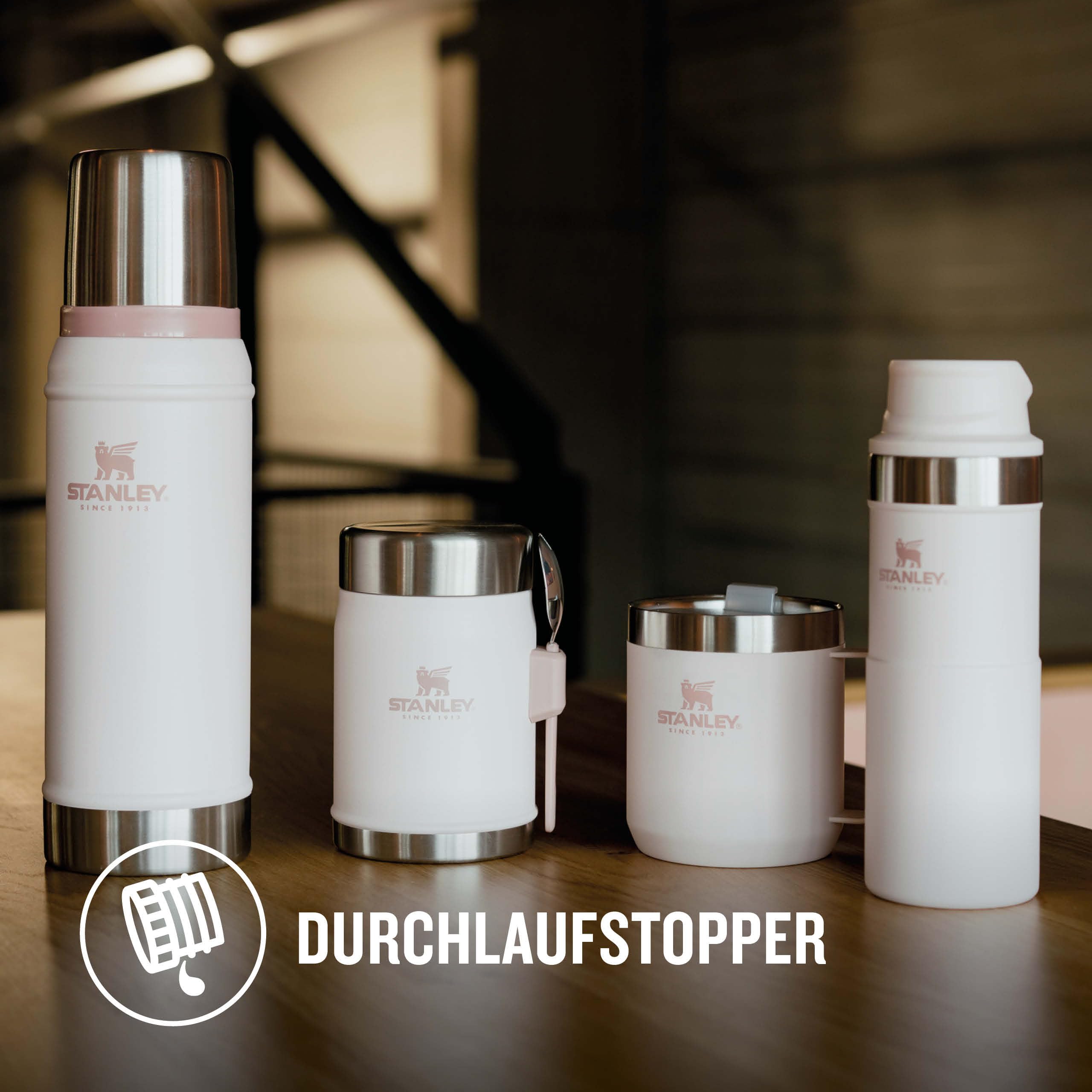 Stanley 1913 Classic Legendary Thermosflasche 750 ml - Rose Quartz | Hält 20 Std. heiß oder kalt - Auslaufsicher - BPA-frei - Deckel dient als Becher