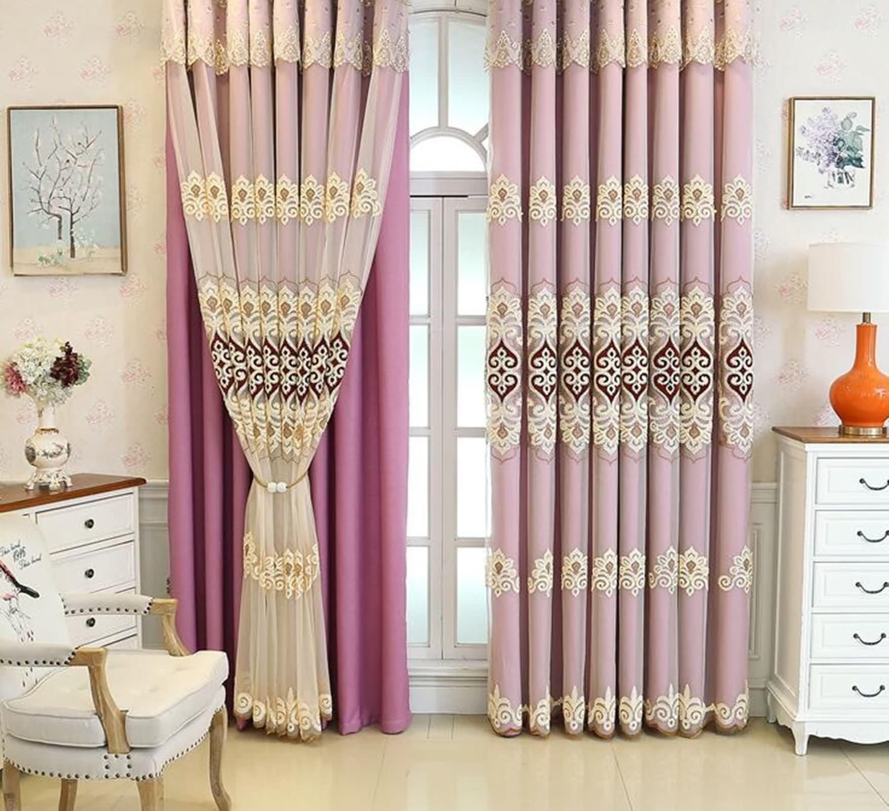 Rideaux occultant salon lot de 2 violet 132 x 115 opaque tab top