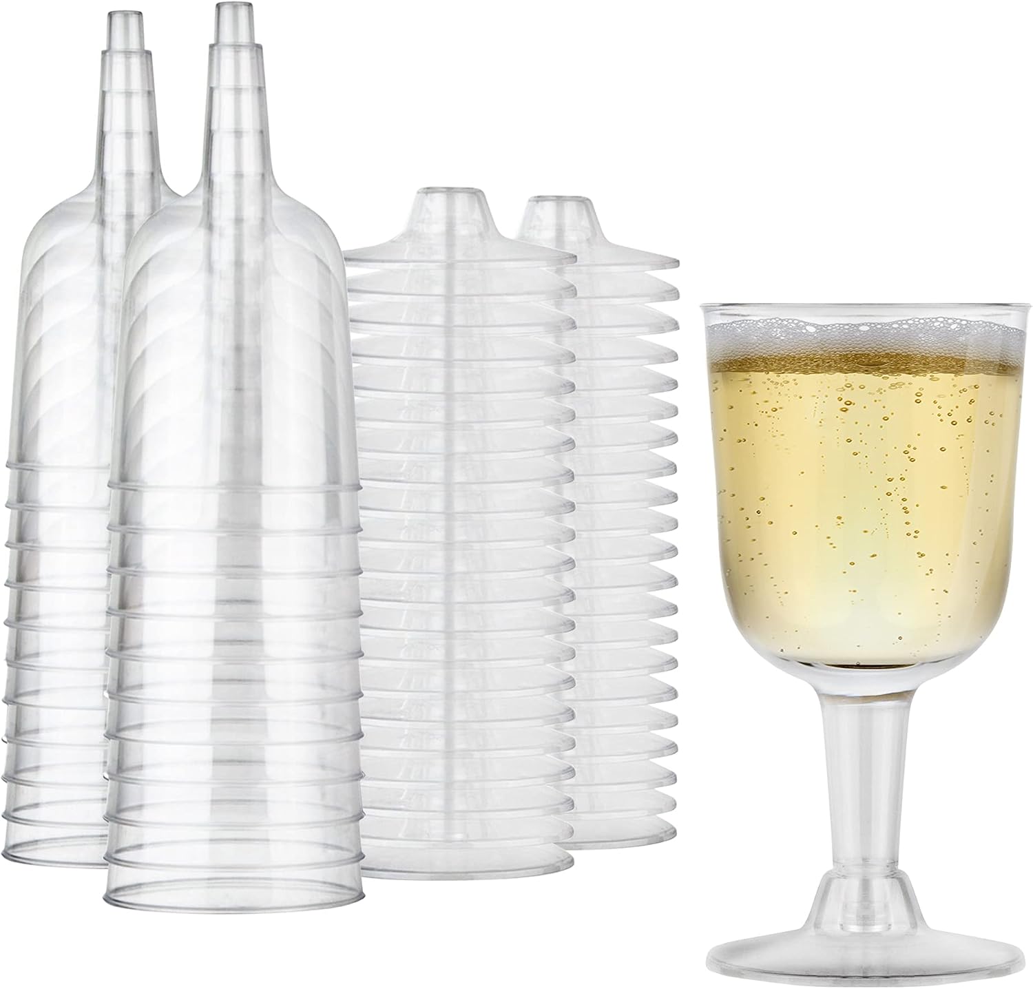 Stock Your Home 5 oz Clear Plastic Wine Glass (20 Pack) - BPA Free & Recyclable - Shatterproof Wine Goblet - Disposable & Reusable Cups for Champagne, Dessert, Food Samples, Catering, Weddings