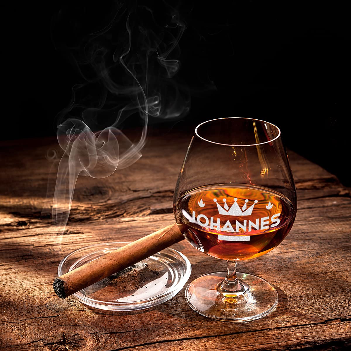 polar-effekt Leonardo Cognacschwenker mit Wunschmotiv graviert - Cognacglas personalisiert spülmaschinengeeignet - Scotch, Whisky, Bourbon - Geburtstagsgeschenk - Motiv Große Krone
