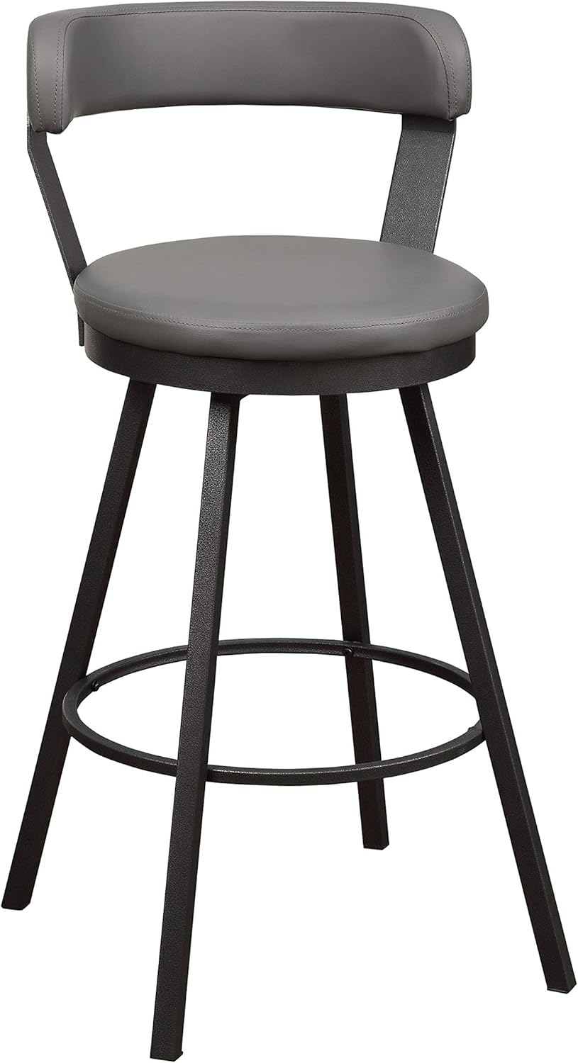 Appert Gray Swivel Pub Stools with Metal Base, Set of 2